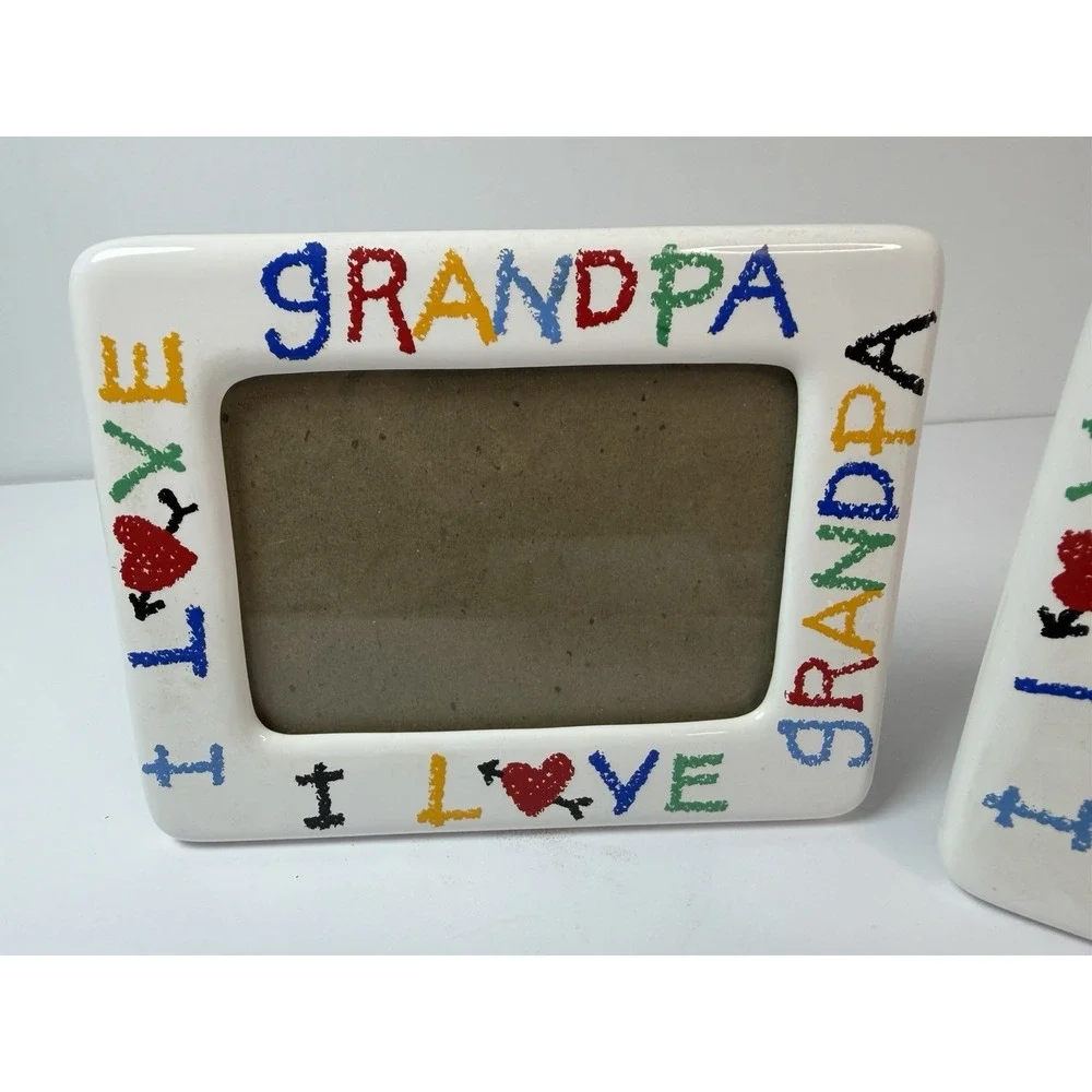 1988 I Love My Grandma & Grandpa Colorful Picture Frame Photo Vintage‎ Set